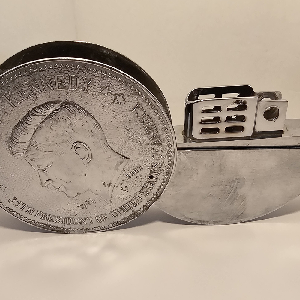 Silver Coin-Shaped Lighter